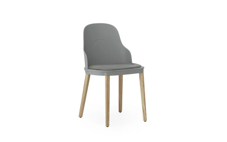 Allez stoel eiken/leer grijs - 304084