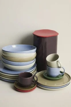 Amare dinerborden lichtblauw set van 6 stuks - 211714