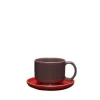 Amare kop en schotel burgundy/rood set van 4 stuks - 211707