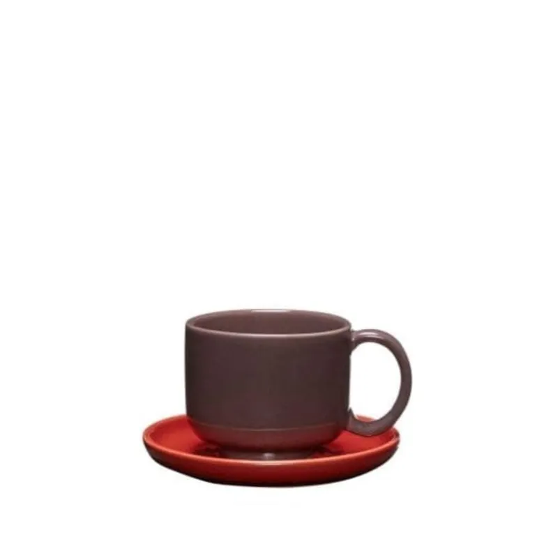 Amare kop en schotel burgundy/rood set van 4 stuks - 211707
