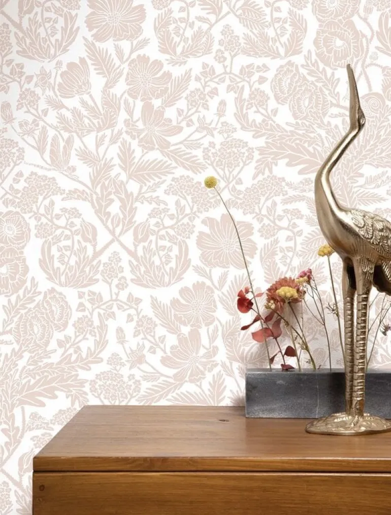 Bloemen behang nude 100x280cm - FR-007