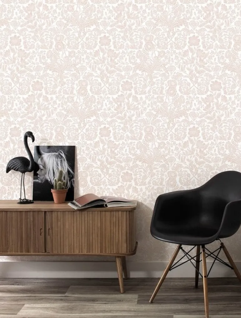 Bloemen behang nude 100x280cm - FR-007