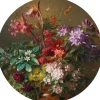 Bloemen behangcirkel SC-076 ø142,5cm
