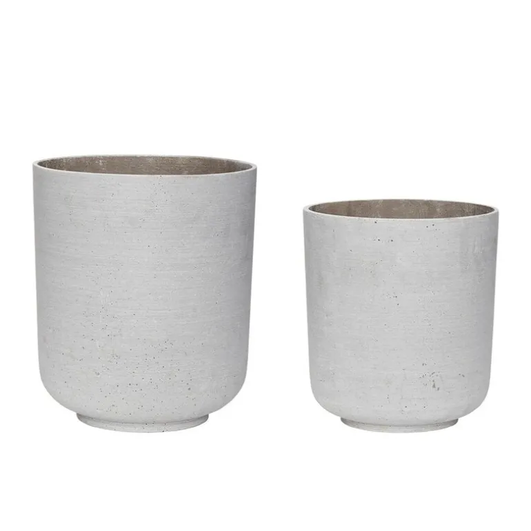 Bloempot lichtgrijs - set van 2 stuks