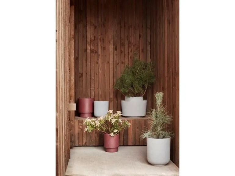 Bloempot lichtgrijs - set van 2 stuks