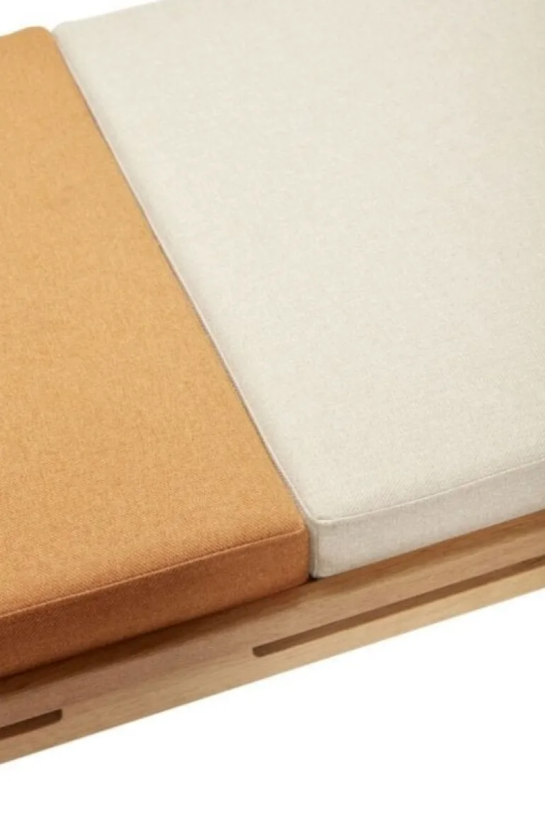 Dagbed inclusief kussens - beige/oranje