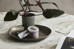 Danna dienblad rond - antiek messing