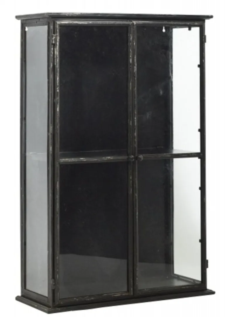 Downtown ijzeren wandkast - zwart 80x20x121cm