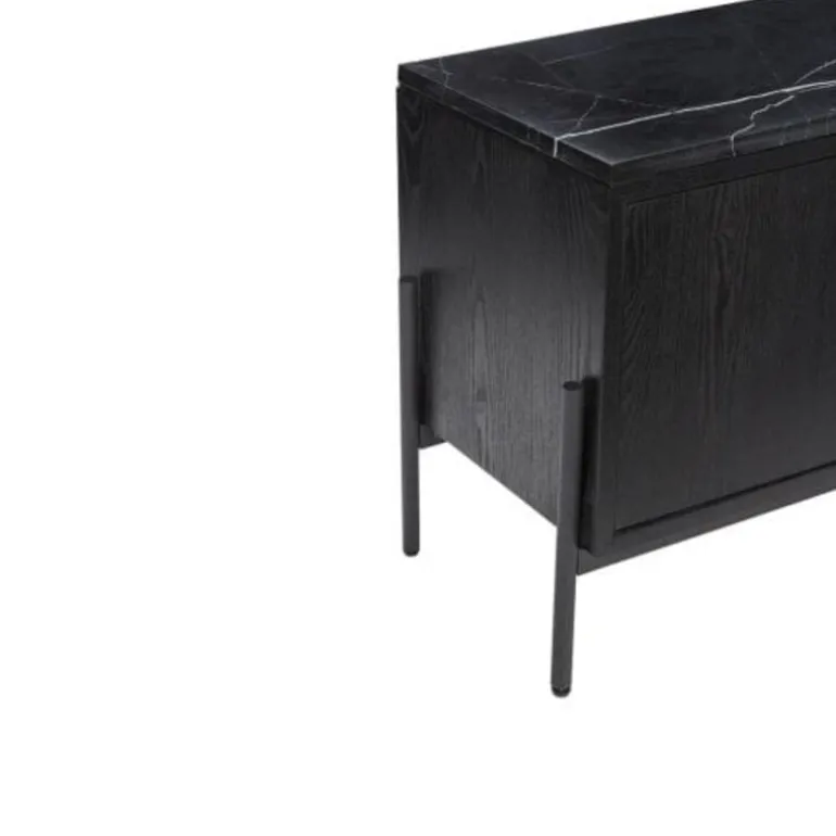Dressoir metaal/marmer - zwart