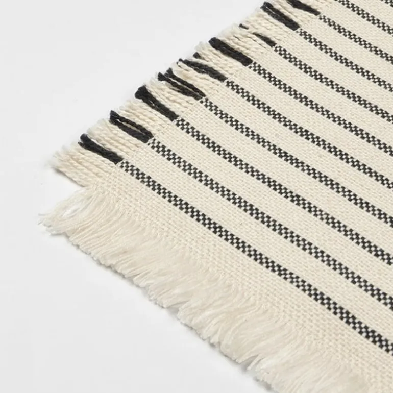 Elouise placemats off white/zwart set van 8 stuks - 71210322