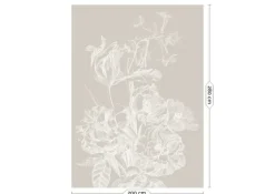 Engraved bloemen behang WP-743 grijs 200x280cm