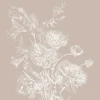 Engraved bloemen behang zand WP-760 400x280cm