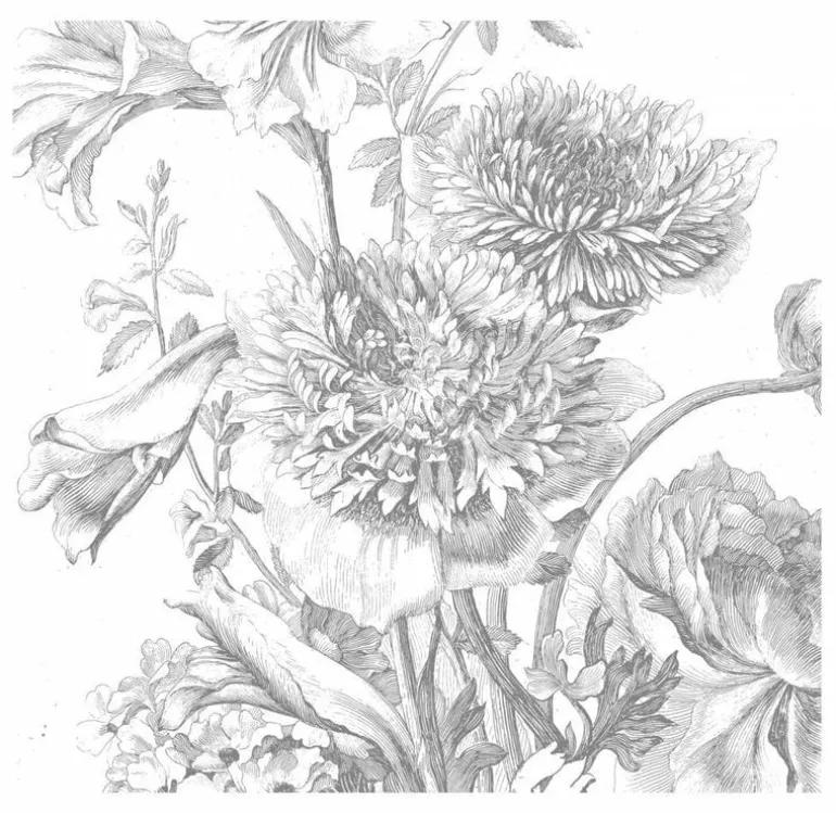 Engraved Flowers behang