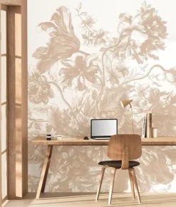 Engraved Flowers behang FU-044 - 389,6x280cm nude