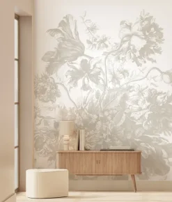 Engraved Flowers behang FU-048 - 194,8x280cm grijs