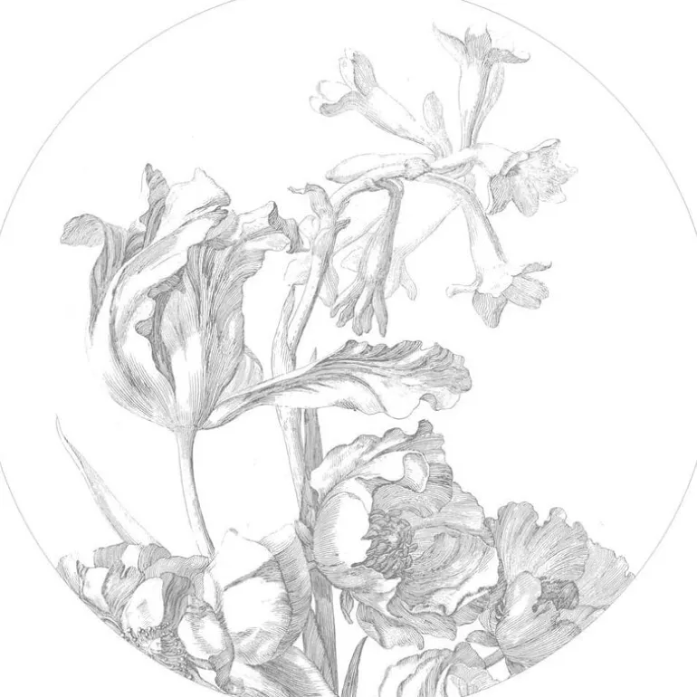 Engraved flowers behangcirkel BC-059 - ø237,5cm