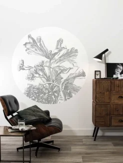 Engraved flowers cirkelbehang CK-060 - ø190cm