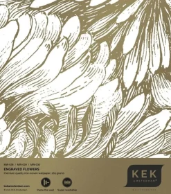 Engraved flowers goud behang MW-029 - 300x280cm