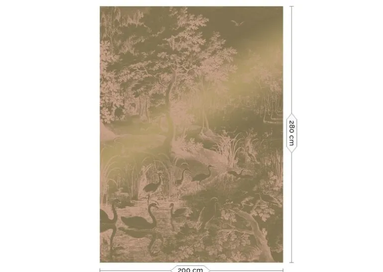Engraved landscapes goud behang MW-037 - 200x280cm