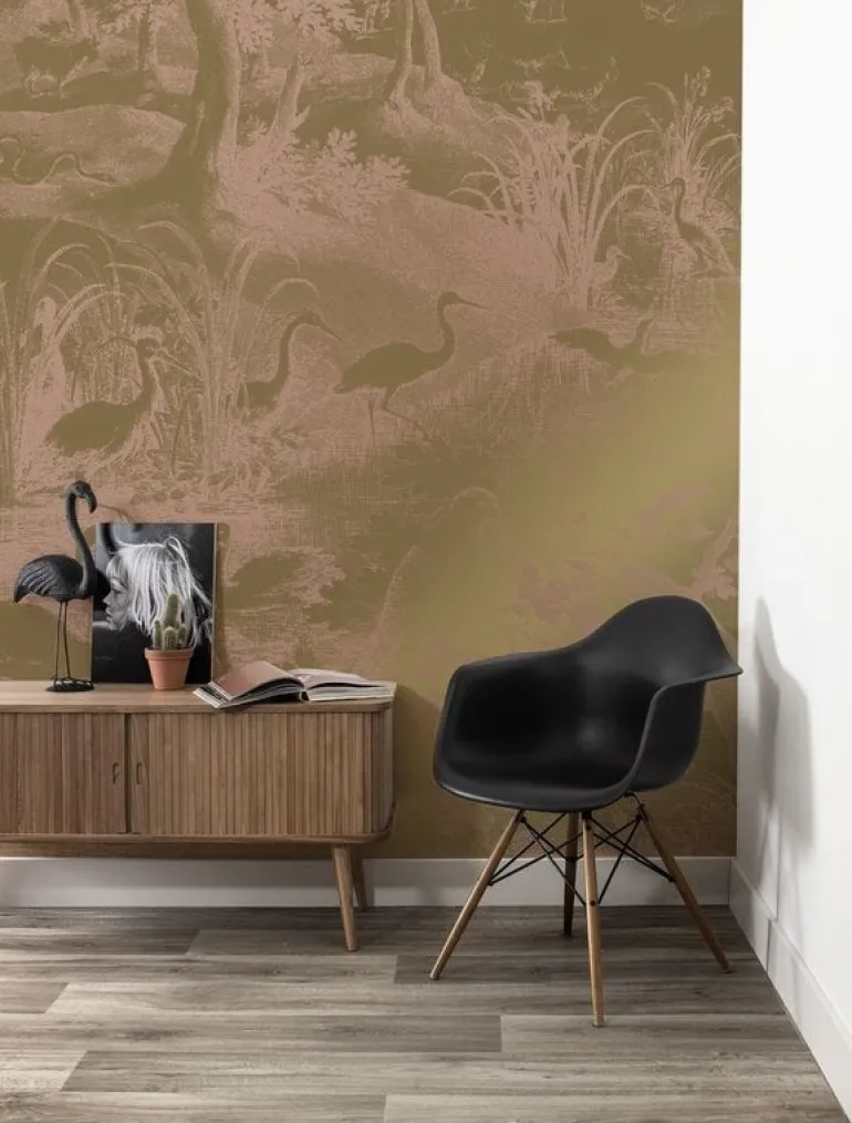 Engraved landscapes goud behang MW-037 - 200x280cm