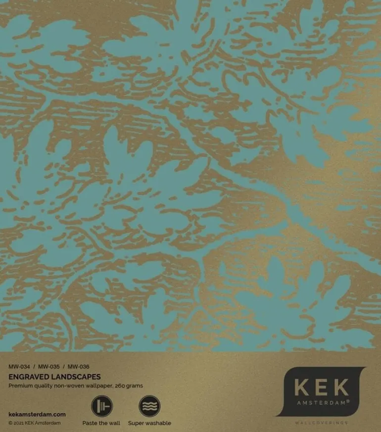 Engraved landscapes goud behang MW-036 - 400x280cm