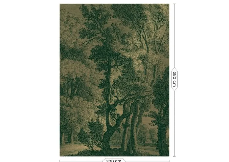 Engraved landscapes goud behang MW-031 - 200x280cm