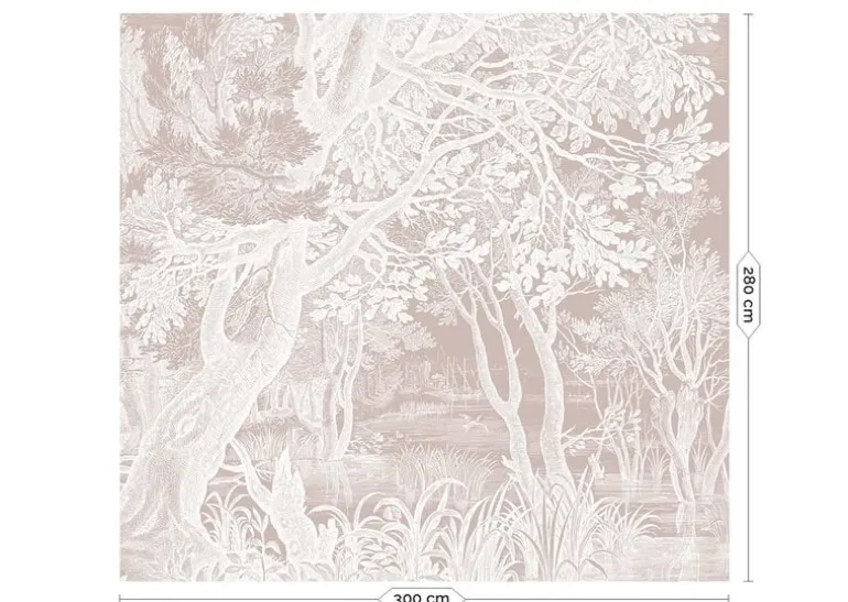 Engraved landschappen behang nude WP-765 300x280cm