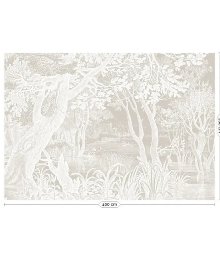Engraved landschappen behang grijs WP-767- 400x280cm