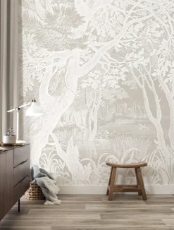 Engraved landschappen behang grijs WP-767- 400x280cm