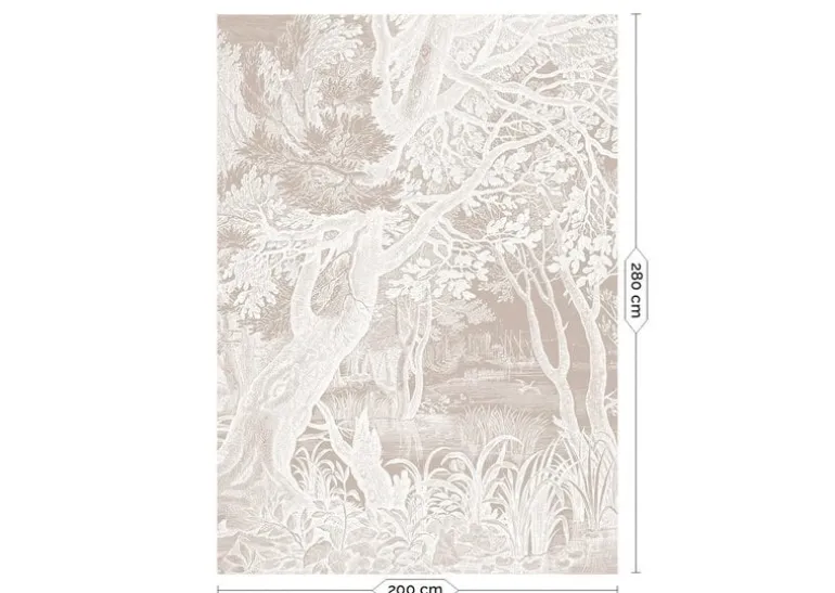 Engraved landschappen behang zand WP-763 200x280cm