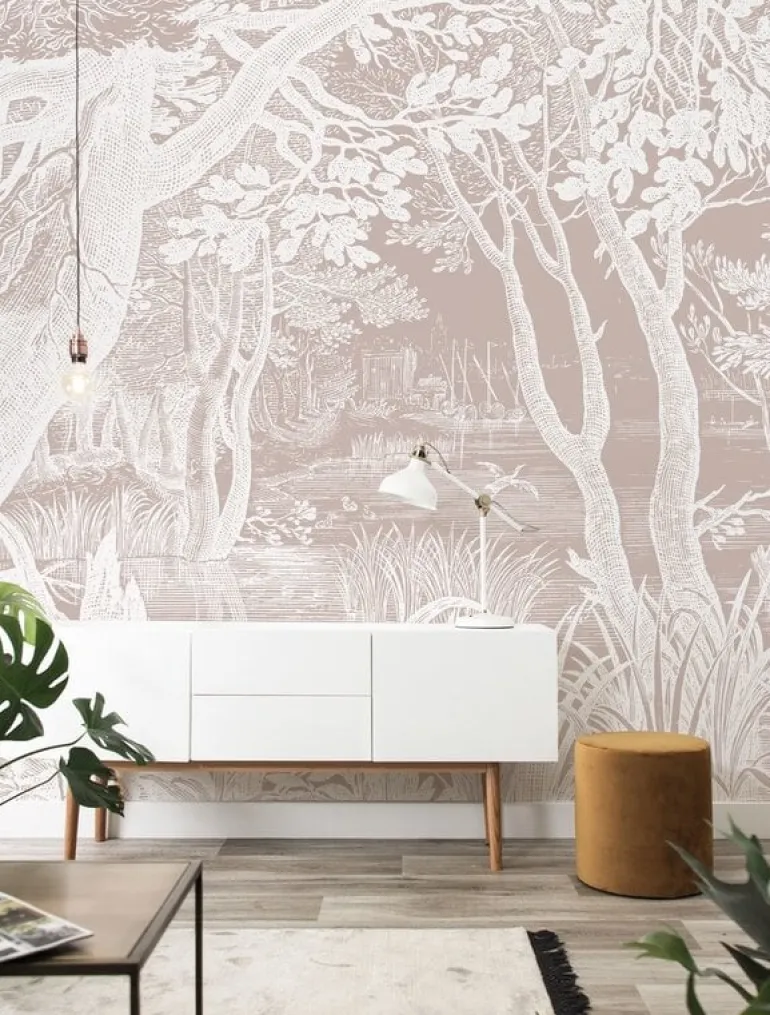 Engraved landschappen behang nude WP-768 400x280cm