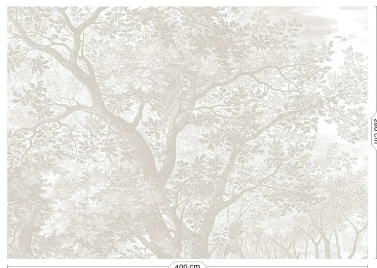 Engraved landschappen behang grijs WP-776- 400x280cm