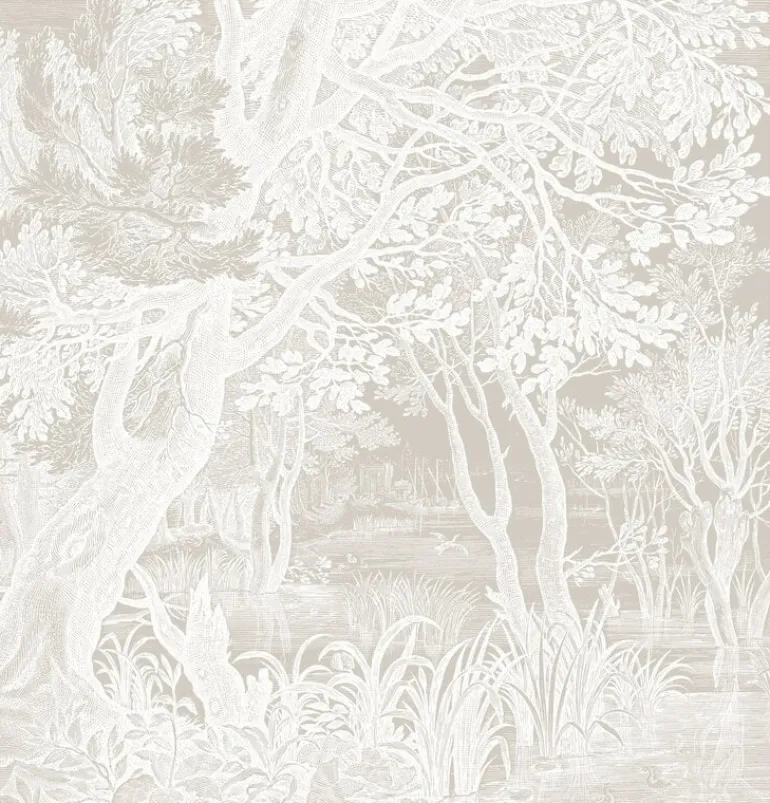 Engraved landschappen behang grijs WP-761 200x280cm
