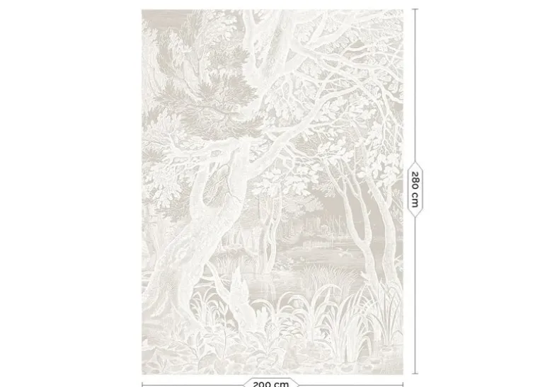 Engraved landschappen behang grijs WP-761 200x280cm