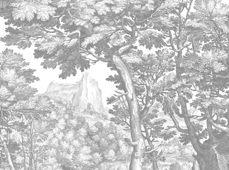 Engraved landschappen behang grijs WP-781 400x280cm