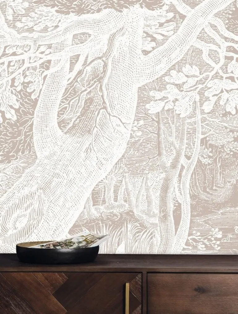 Engraved landschappen behang zand WP-769 400x280cm