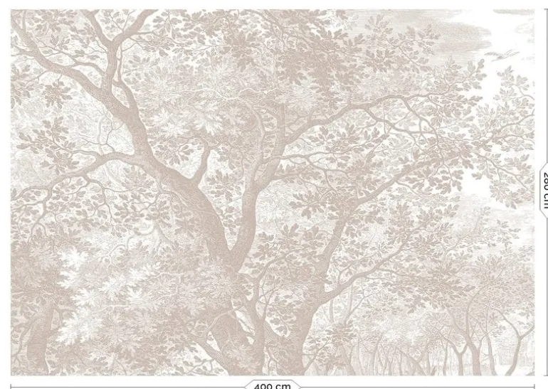 Engraved landschappen behang zand WP-778 400x280cm