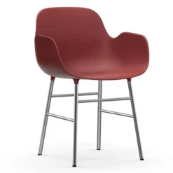 Form Armchair stoel chrome rood