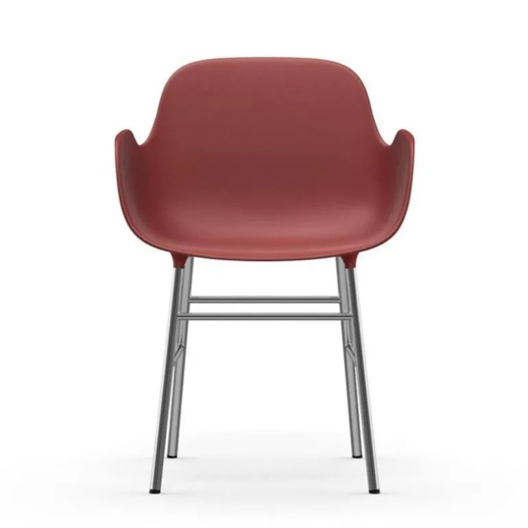 Form Armchair stoel chrome rood