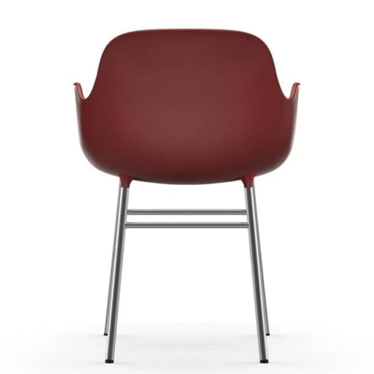 Form Armchair stoel chrome rood