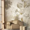 Fresco Flowers behang FU-060 - 194,8x280cm goud/wit