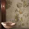 Fresco Flowers behang FU-053 - 389,6x280cm goud/beige
