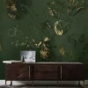 Fresco Flowers behang FU-059 - 389,6x280cm goud/groen