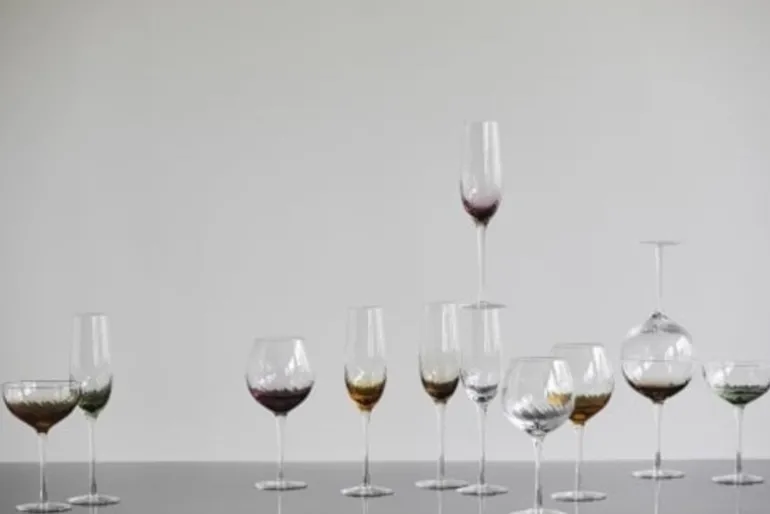 Garo champagne glazen groen - set van 8 stuks