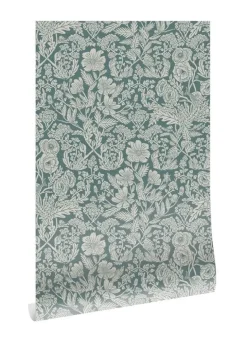 Getekende bloemen behang 100x280cm - FR-001