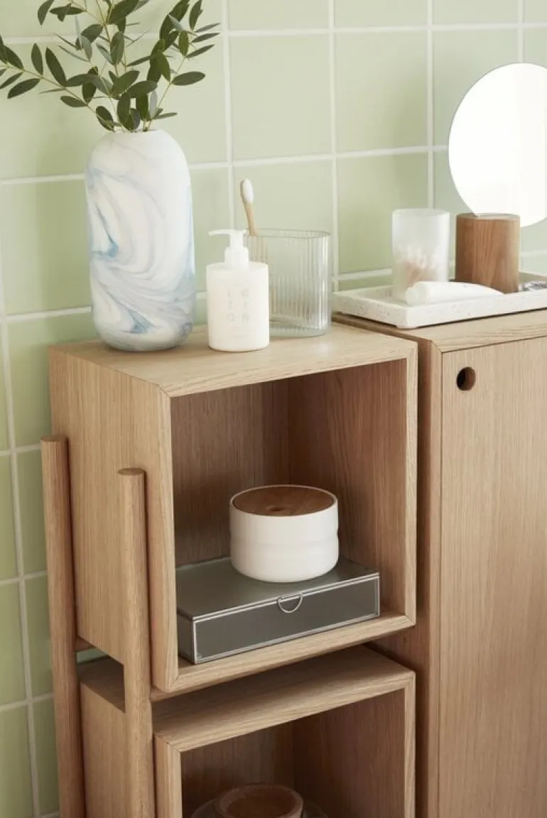 Glazen box mat zilver - set van 3 stuks