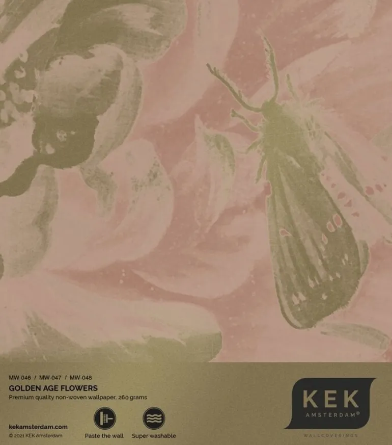 Golden age flowers goud behang MW-047 - 300x280cm