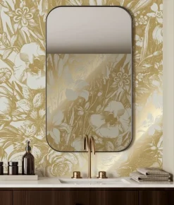 Goud Engraved bloemen behang zand MW-134 200x280cm