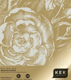 Goud Engraved bloemen behang zand MW-134 200x280cm