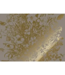 Goud Engraved bloemen behang grijs MW-141 300x280cm